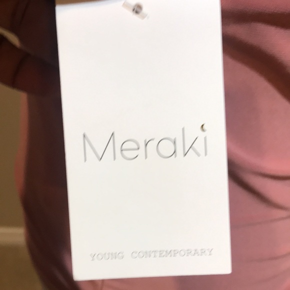 NWT Meraki Salmon Colored Square Neckline Low Back Fully Lined Tank Top-Size M - Picture 5 of 6